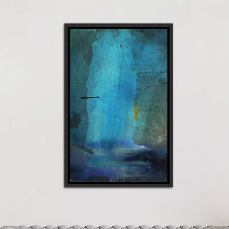 « reality » par michelle oppenheimer-reproduction d’art, H 40 po x l 26 po x P 1,5 po, Toile avec cadre noir patiné