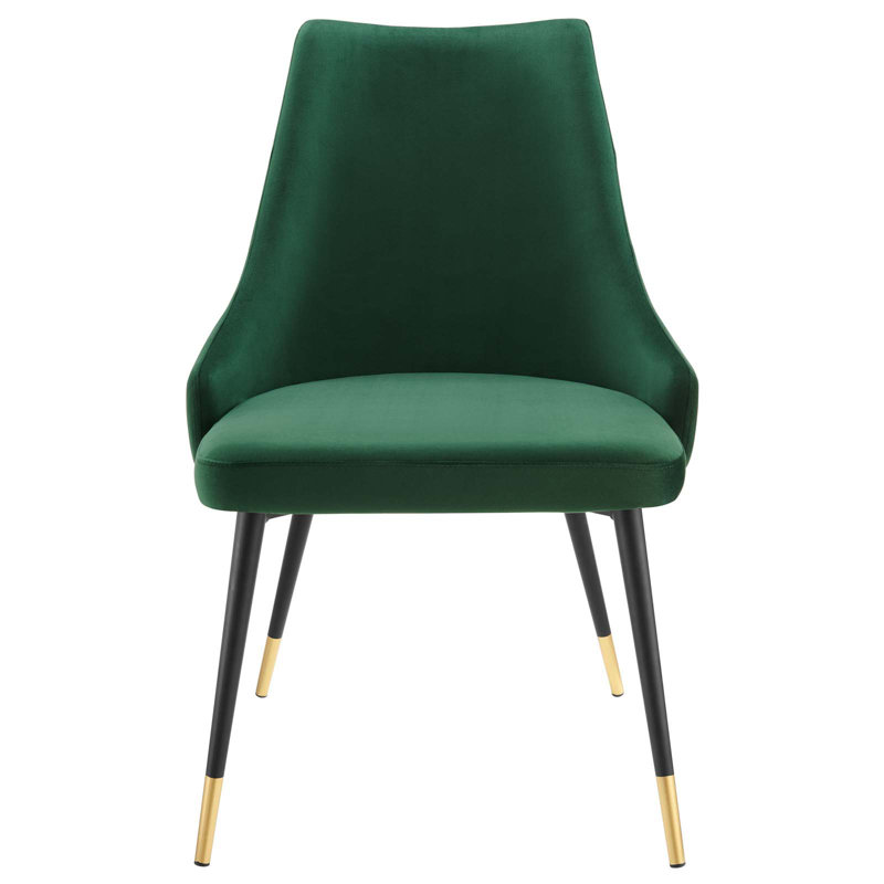 Chaise parsons capitonnée en velours, Vert