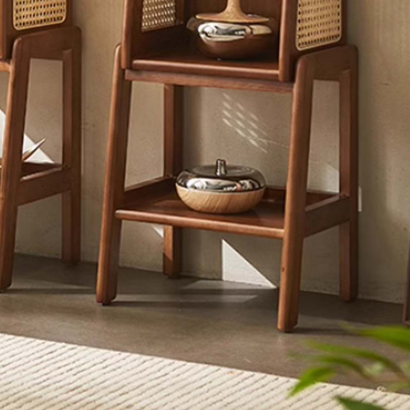 Multi-Shelf Storage Rattan Bookcase