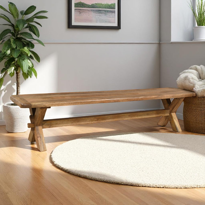 Dorchester Mango Wood Bench, 45cm H x 200cm W x 45cm D