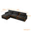 Canapé 4 pièces rembourré en tissu de lin avec repose-pieds-1432632537