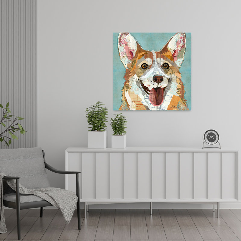 Art contemporain Corgi, H 24 po x l 24 po
