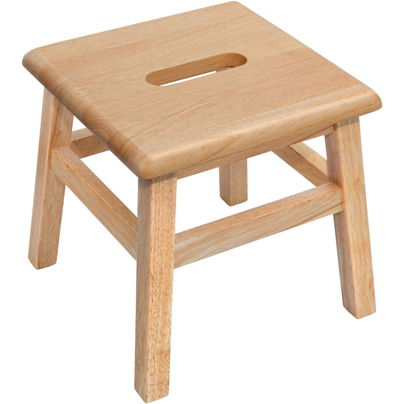 Blount 12.25'' Tall 1 - Step Solid Hardwood Lightweight Step Stool for Adults and Kids with 200 Lbs Capacity, Natural, 1