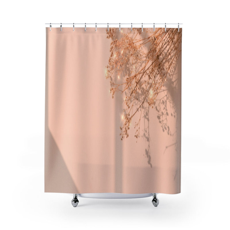 Flower Window Shadow Single Shower Curtain 71" X 74"