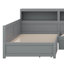 Lit simple en forme de L pour 2 enfants, lit d'angle avec lit gigogne et tiroir, lit simple en L avec tablette de rangement-461019941