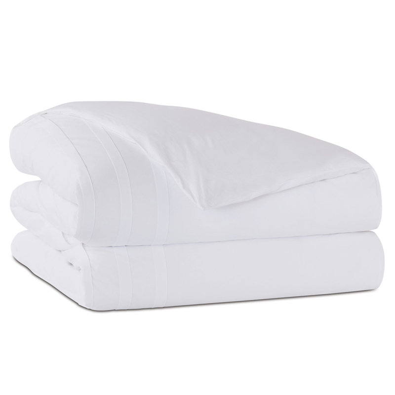 Vail Modern & Contemporary Cotton Percale Duvet Cover, Twin Duvet Cover, White