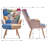Heidegard Floral Accent Chair Modern High Back Arm Chair, Colorful Patchwork Reading Chairs for Bedroom-1425116821