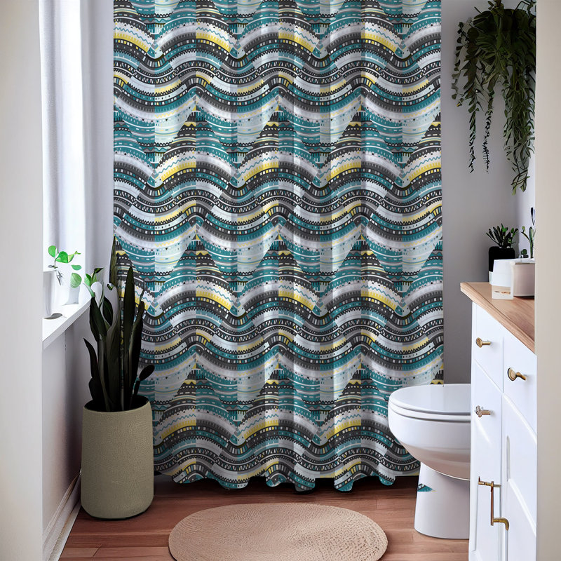 Abstract Shower Curtain, 83" H x 70" W
