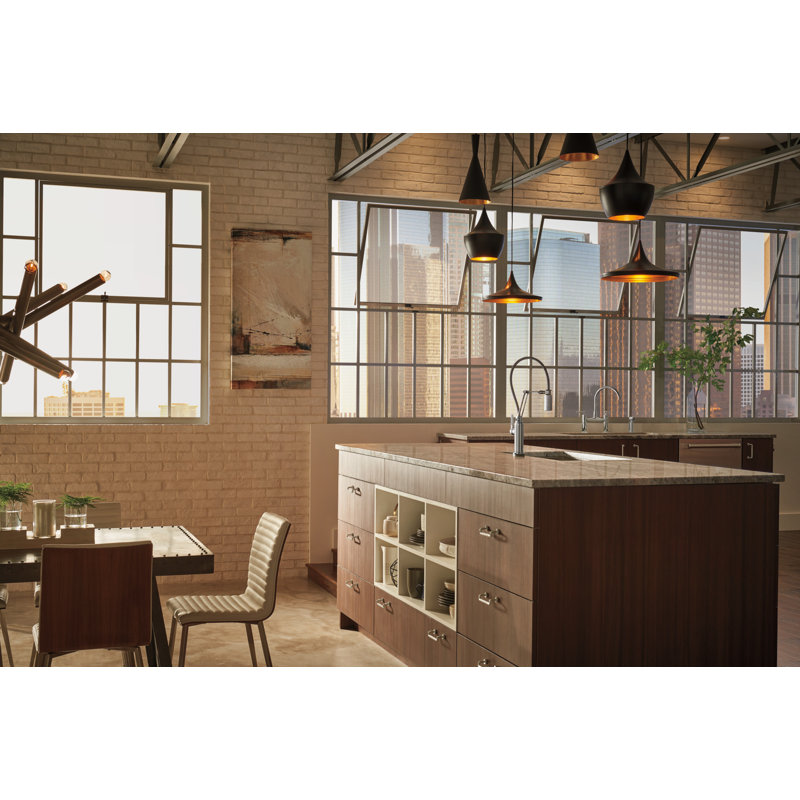 Litze® Pull Down SmartTouch® Single Handle Kitchen Faucet with Accessories, Matte Black/Luxe Gold