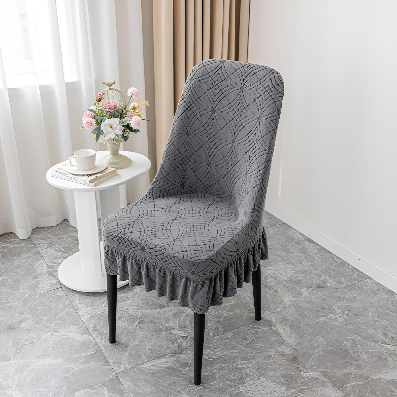 Gracie Oaks Curved Chair Cover With High Elasticity And Thickened Full ...