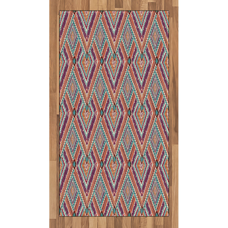 Tribal High Density Long Fiber Poly Threads Decorative Area Rug Carpet, Rectangle 2'7" x 5'