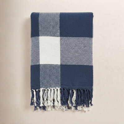 Plaid Cotton Throw Blanket