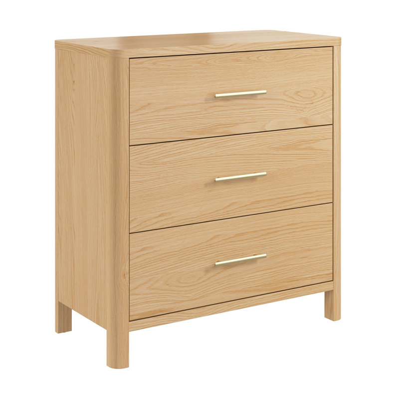 Commode 3 tiroirs Alberta, meubles de rangement pour la chambre à coucher