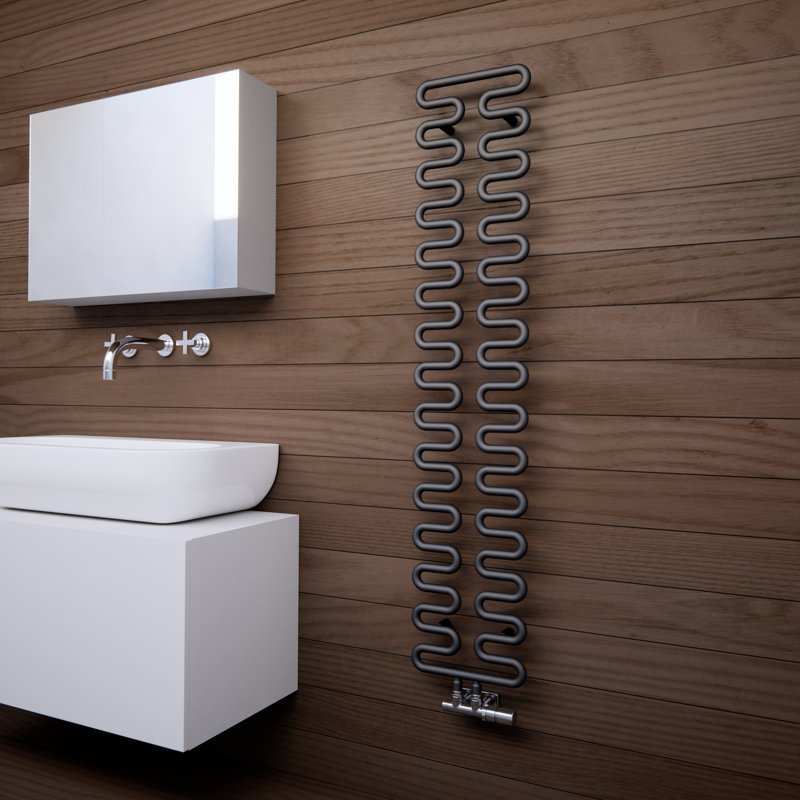 Aire Heated Towel Rail, Dark Grey, 155.5 cm H x 30 cm W x 7.8 cm D
