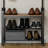 Retro Brown-Black 4-In-1 Entryway Furniture, Coat Rack Bench Combo, 9 Detachable Hooks + Hanging Rod-57864624