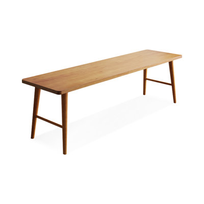 Bureau rectangulaire brun en bois massif
