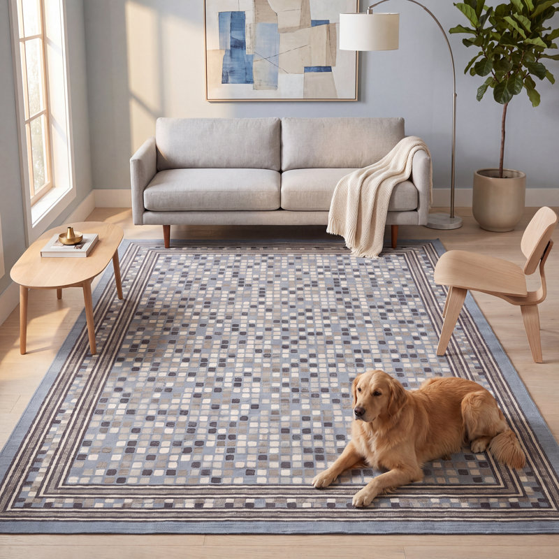 Tapis Larder Modern, Rectangle 6 pi 7 po x 9 pi 10 po