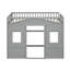Lit mezzanine simple avec échelle - gris
