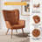 Aichele 29''W x 31.5''D Faux Leather Wingback Chair, Mid-century Oversized Armchair-1067590432