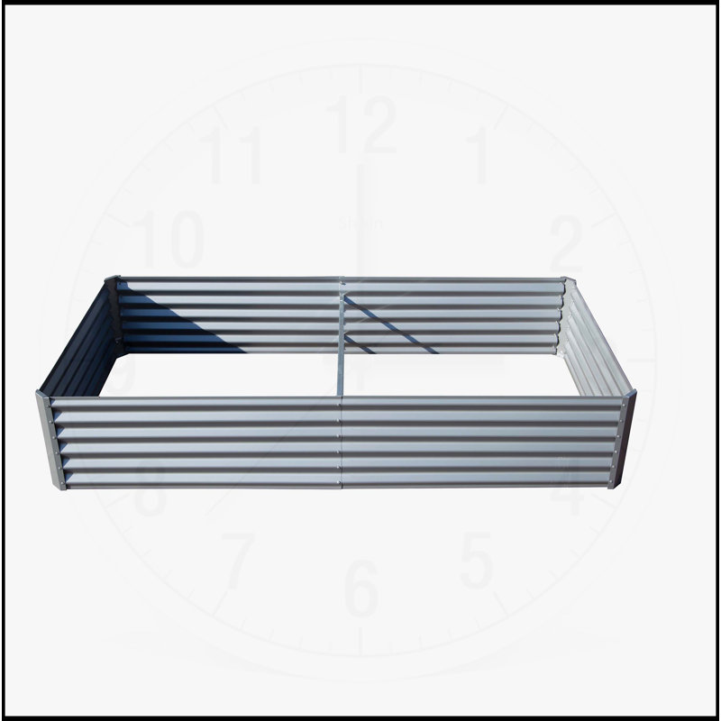 Lit de jardin surélevé galvanisé, H 11,81 po x l 70,87 po x P 35,43 po, Argent argent