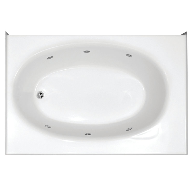 Kona 60'' L Whirlpool Bathtub, White, Right