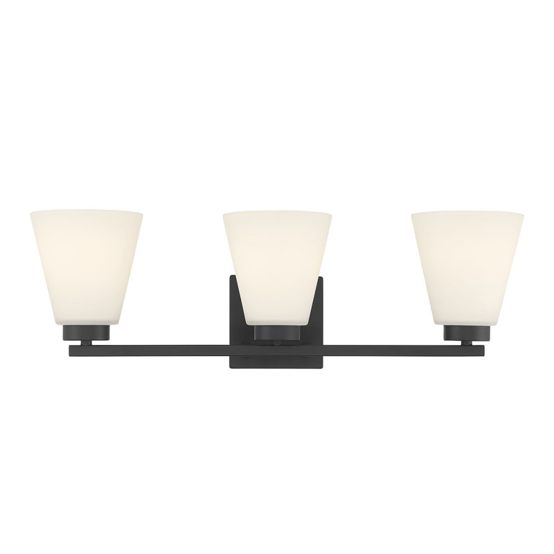 Meuble-lavabo 3 lumières Amiia, Noir, H 7 po x l 22 po x P 6 po, Trois lumières