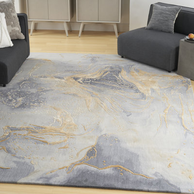 Nourison Prismatic Area Rug Grey/Gold