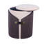 Tabouret de meuble-lavabo à deux tons avec rangement brun, élégant pour la chambre d'amis, intérieur spacieux de l 13 po, bois d'ingénierie, 14,5 dimensions, capacité de 265 lb, design moderne, velours avec rangement, détails dorés, multicolore