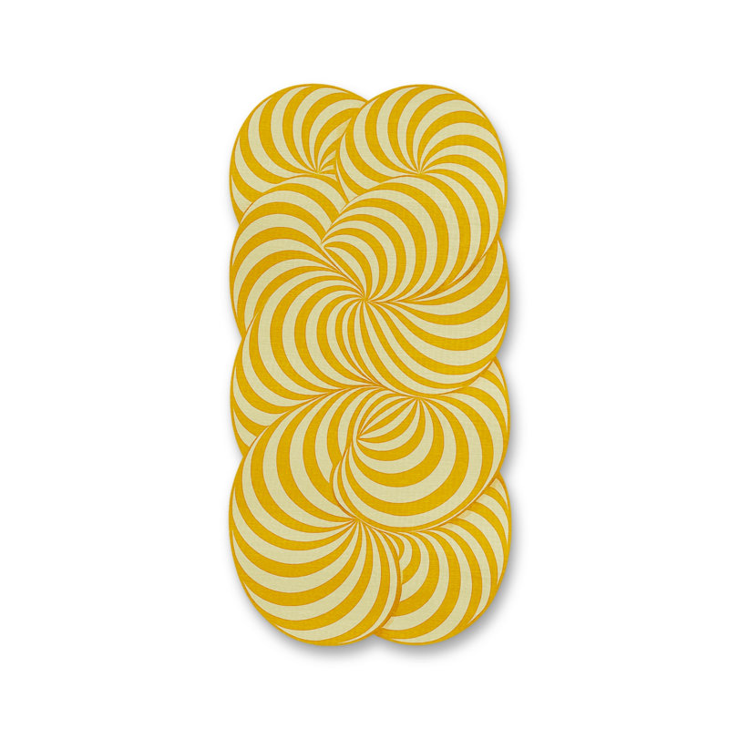 Tapis vert tissé à motif floral lavable Mosso, 3'11" x 5'11"