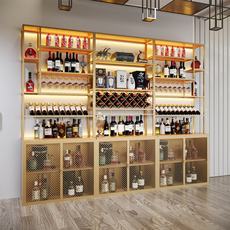 Modern Minimalist Wine Cabinet, Gold