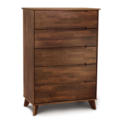 Linn Walnut Solid Wood 66.13 " W 5 - Drawer Dresser