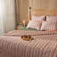 Couvre-lit réversible Lehar rose poudré à rayures feuillues 100 % coton, 152 x 229 cm-130726959-130726964