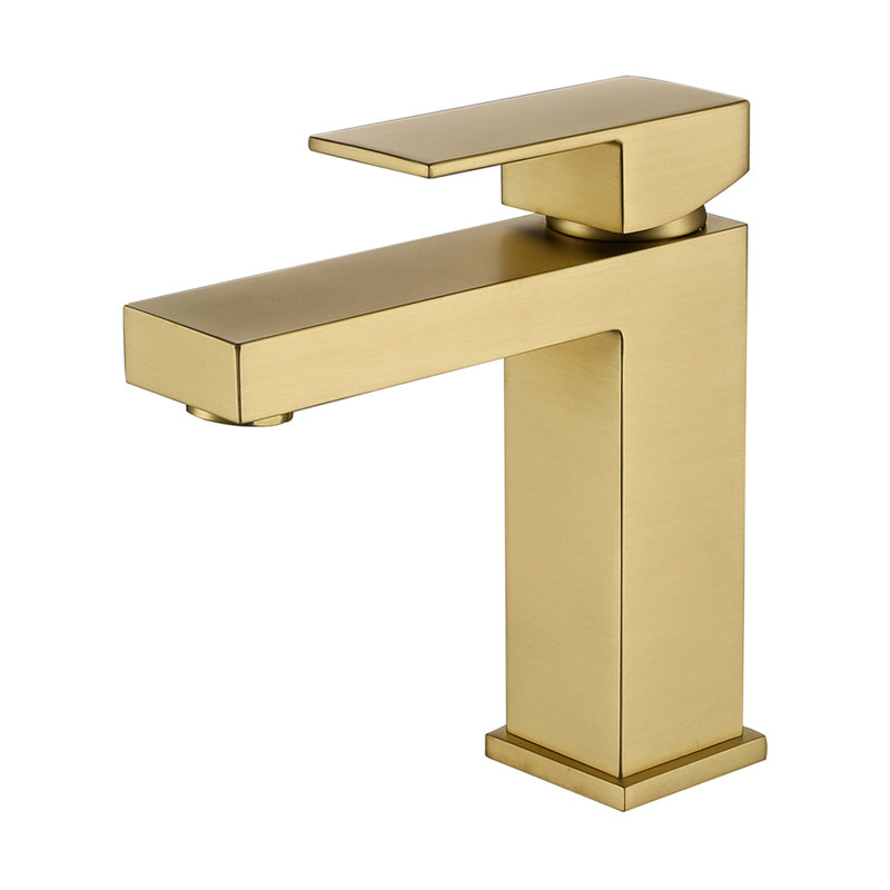 Contemporary Gold Basin Tap - Handle And Long-Lasting Performance Faucet In One Hole Easy Cleaning Feature