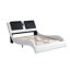 Faux Leather Upholstered Platform Bed Frame With Led Lighting, Bluetooth Connection To Play Music Control, Backrest Vibration Massage, Curve Design, Wood Slat Support, Exhibited Speakers, King Size-652927836-652927838
