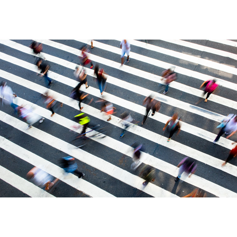 People In A Crosswalk by Lucas Ninno - No Frame Art Prints on Canvas