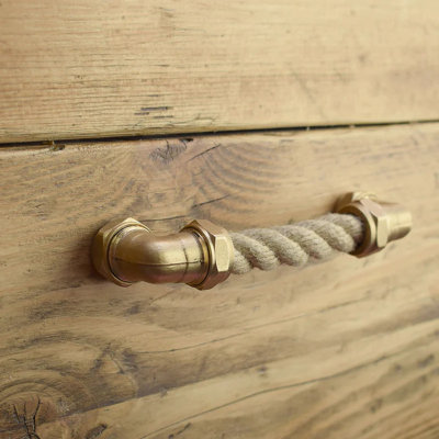 Brass And Rope Pull - Natural