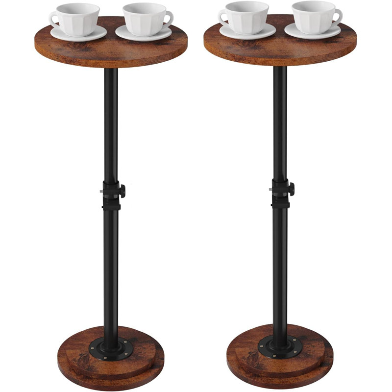 Table basse pivotante à 360 ° pour petits espaces, table d'appoint ronde à piédestal pour salon, chambre à coucher et canapé avec design rétro