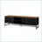 TV Furniture 63” Mid Century Modern Black TV Stand with Storage &amp; Slatted Grille Doors | MDF | TV Size Ranges 60-69 Inches