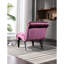 Chaise de loisir sans accoudoirs en velours mauve avec structure en bois massif et pieds noirs - Convient à de multiples espaces décoratifs doux-1671804631