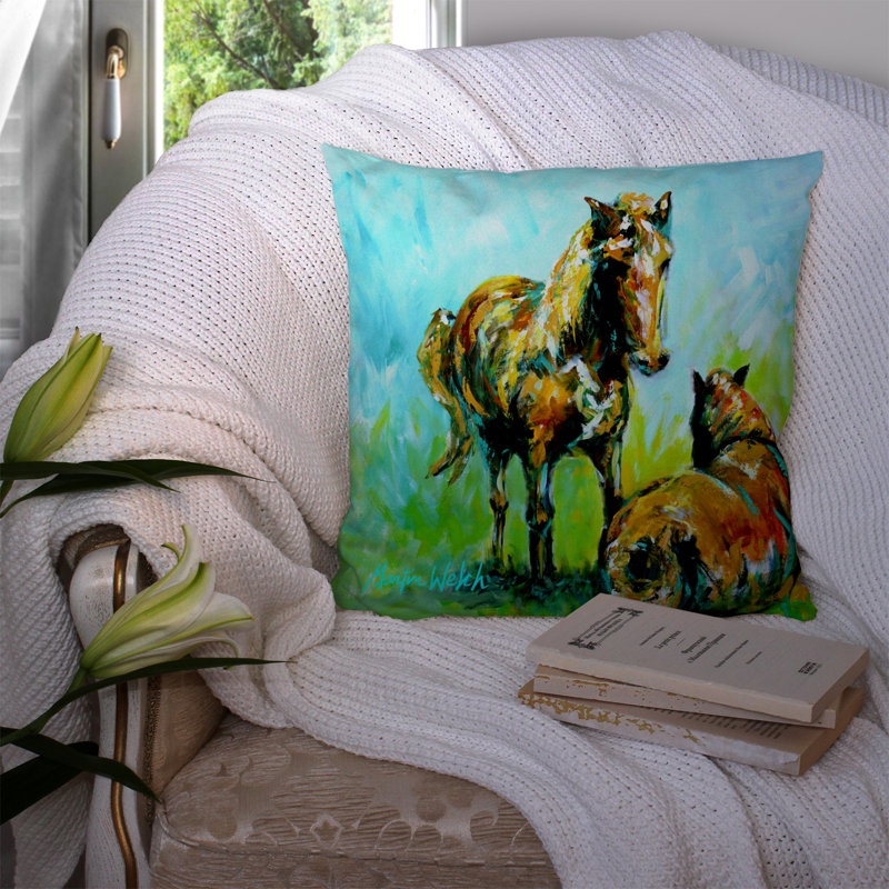 Coussin intérieur/extérieur cheval square, H 14 po x l 14 po x P 4 po