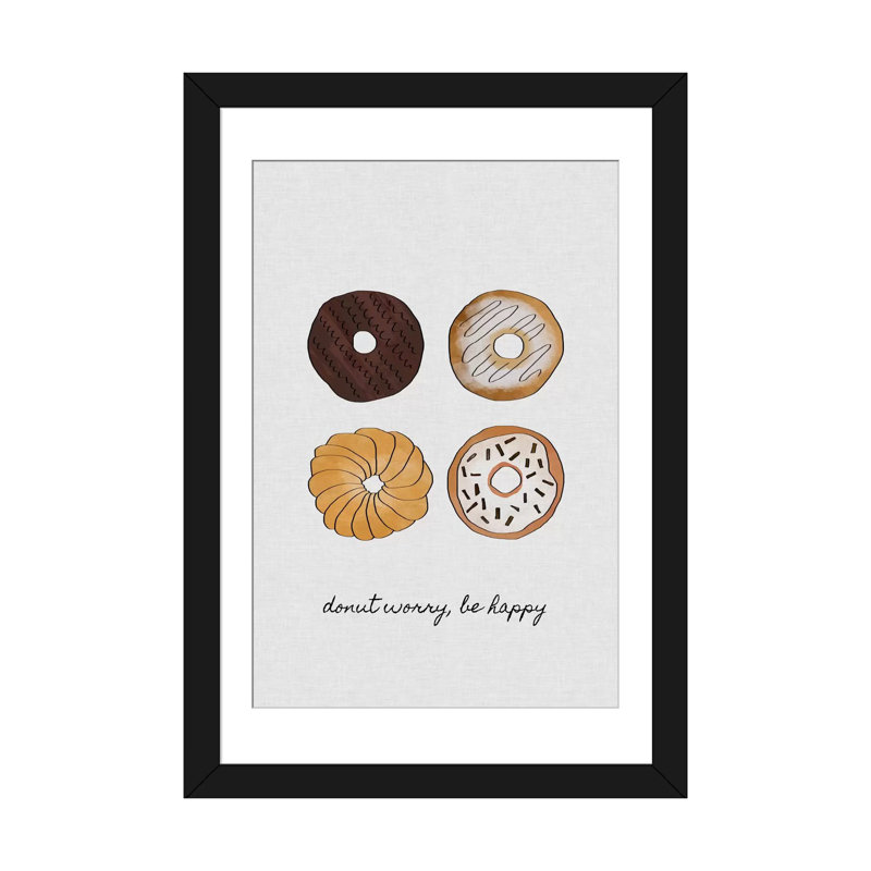 «Donut Wayez» par Orara Studio, impression sur toile tendue, H 32 po x l 24 po x P 1 po, Papier d'art encadré noir, Blanc