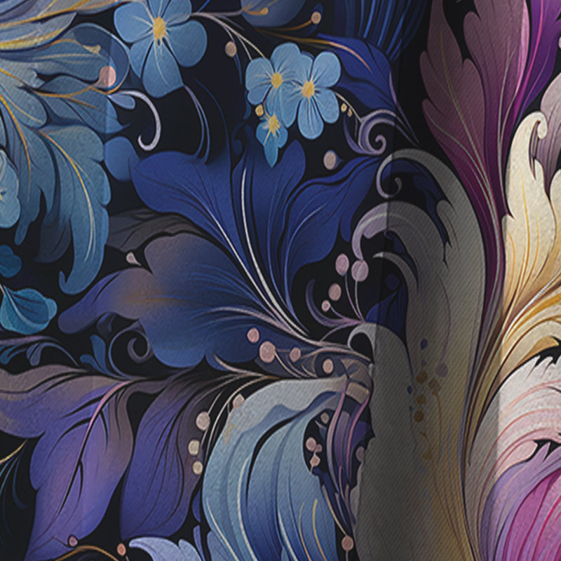 Ethereal Whispers Paisley Motif III - Rideau floral - Rideau occultant floral - 1 panneau, L 52 po x L 84 po