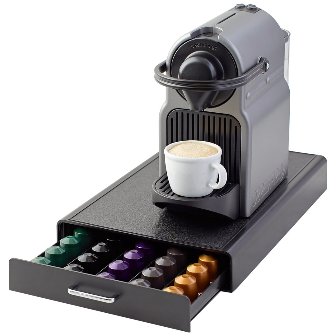 Schubladenbox zur Aufbewahrung von Nespresso-Kaffeekapseln. KapazitÃ¤t: 50 Kapseln. FassungsvermÃ¶gen: 4,5 kg