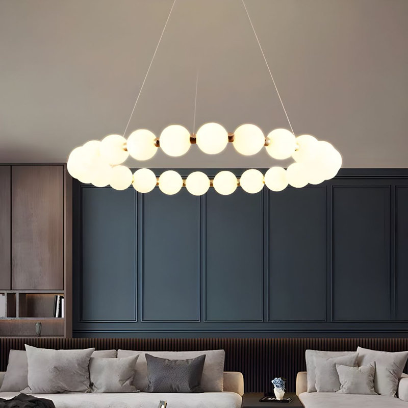 Lustre circulaire blanc