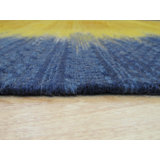 Yellow Flat Weave Wool Ombre Horizon Geometric Modern Contemporary Carpet Rug