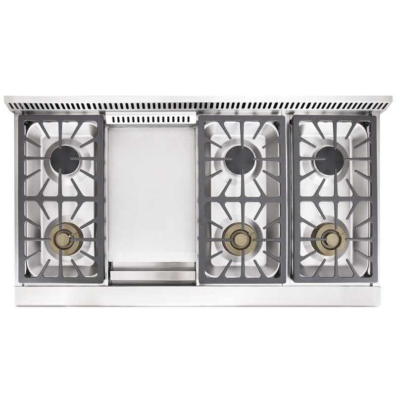 Kucht 48'' W Free Standing Range, Classic Silver, Liquid Propane