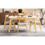 5 tables de salle à manger, table en bois d'hévéa et chaises ergonomiques, chêne blanc naturel beige, confortable pour les expériences avec table en faux bois avec structure, esthétique Mid-Century, processus d'assemblage rapide-857148480