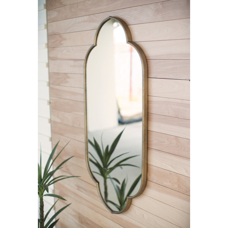  Wall Mirror - 48"H, Long Gold Metal Mirror - Elegant Wall Accent Piece