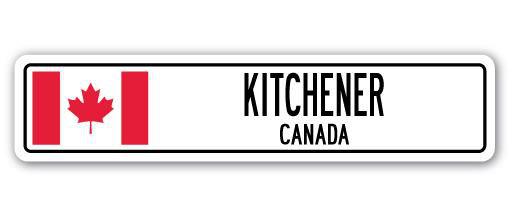 Plaque de rue en aluminium Kitchener, Canada, H 6 po x l 24 po x P 1 po