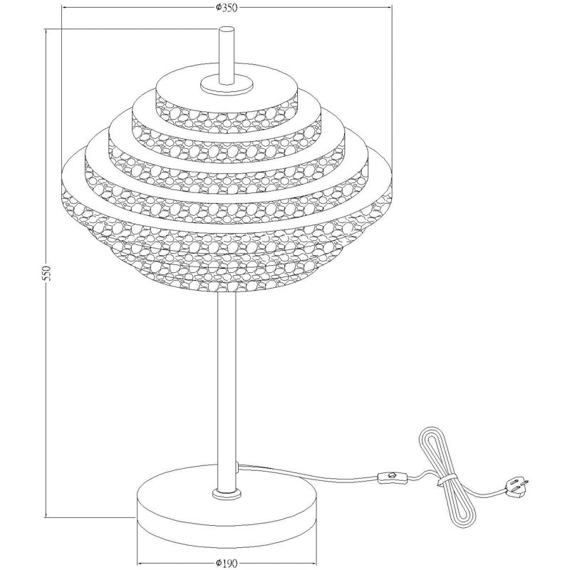 Azzo Table Lamp, Clear Glass